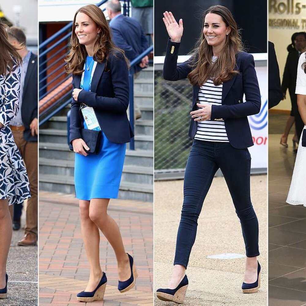 Navy Cork Wedge Espadrilles - Picture 5 of 5